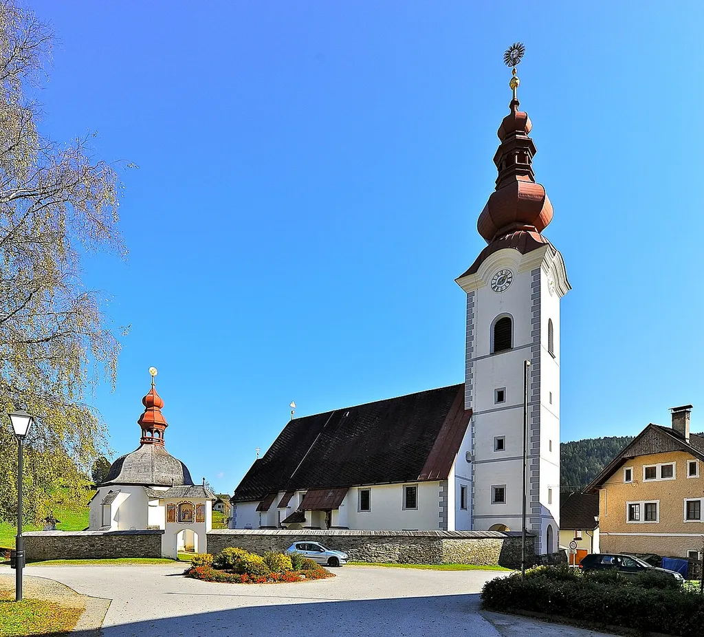 Parish church Saint Nicholas and charnel house in Sirnitz, municipality Albeck, district Feldkirchen, Carinthia, Austria, EU