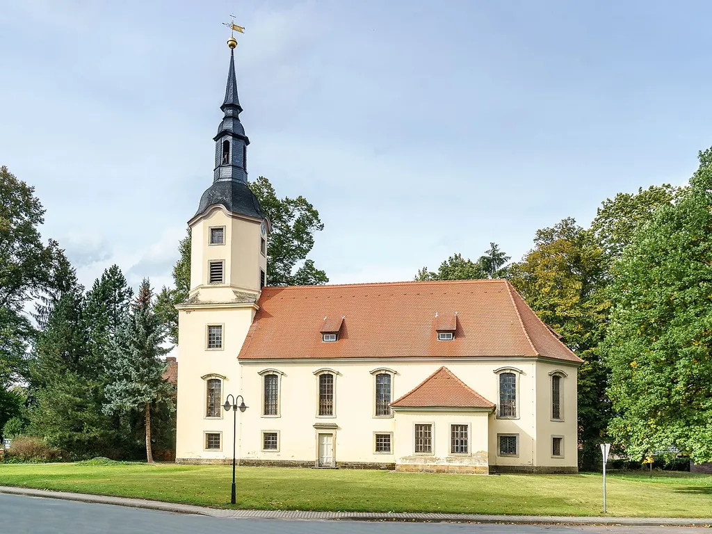 Kirche, Dorfstraße in Lebusa This is a picture of the Brandenburger Baudenkmal (cultural heritage monument) with the ID 09135211 (Wikidata)