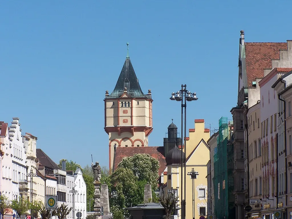 Straubing,Krankenhausgasse 4a. Wasserturm, 1922 von Karl Hassold, Straubing.