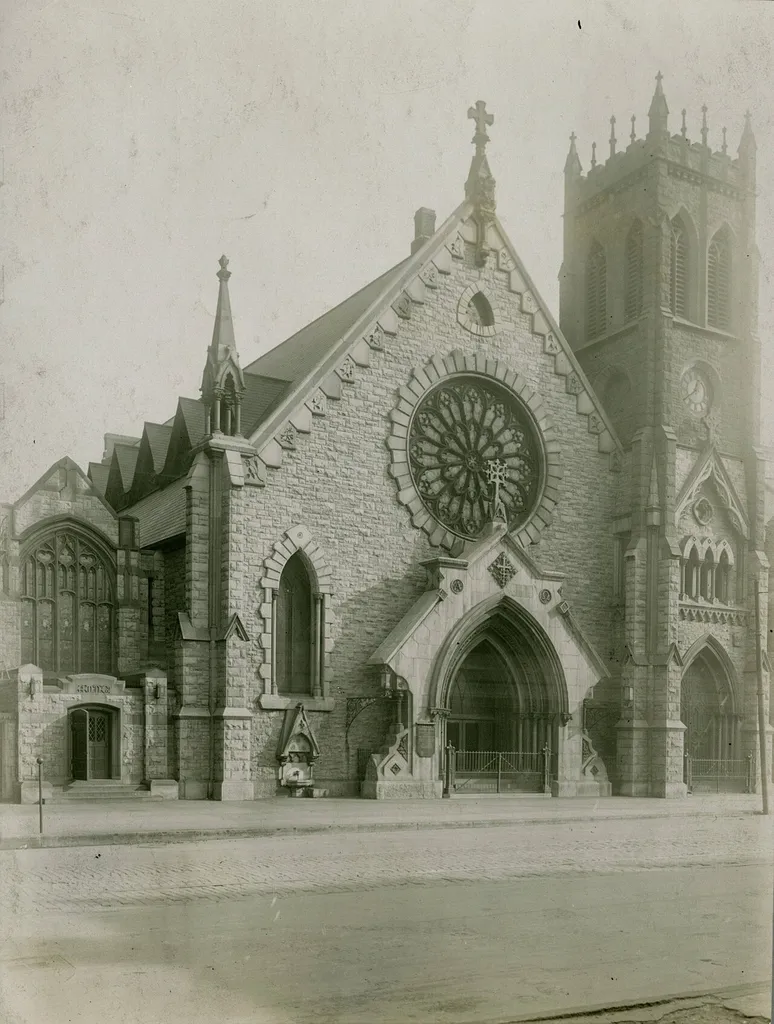 " Grace Epis. Church, Wabash Ave. Retake?"--Photograph verso.