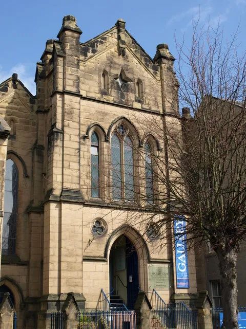 Bailiffgate Museum and Gallery, Alnwick, Northumberland, seen from the southwest. Built in 1856 as the Roman Catholic church of St Mary.