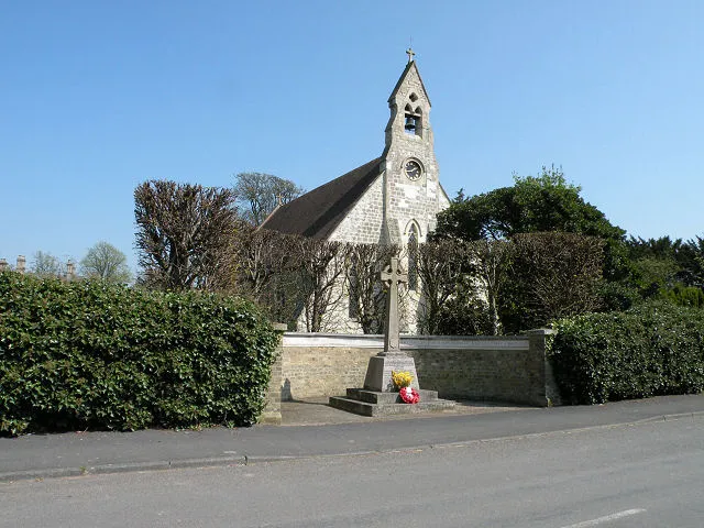 War Memorial &amp; St James Church St James Church: 1853 by Rhode Hawkins, architect. The Fairhaven chapel was added c1950. Coursed clunch with limestone dressings and tiled roof with gabled bell-cote at West end. Grade II listed, LBS Number: 49305. http://www.heritagegateway.org.uk/Gateway/Results_Single.aspx?uid=49305&amp;resourceID=5