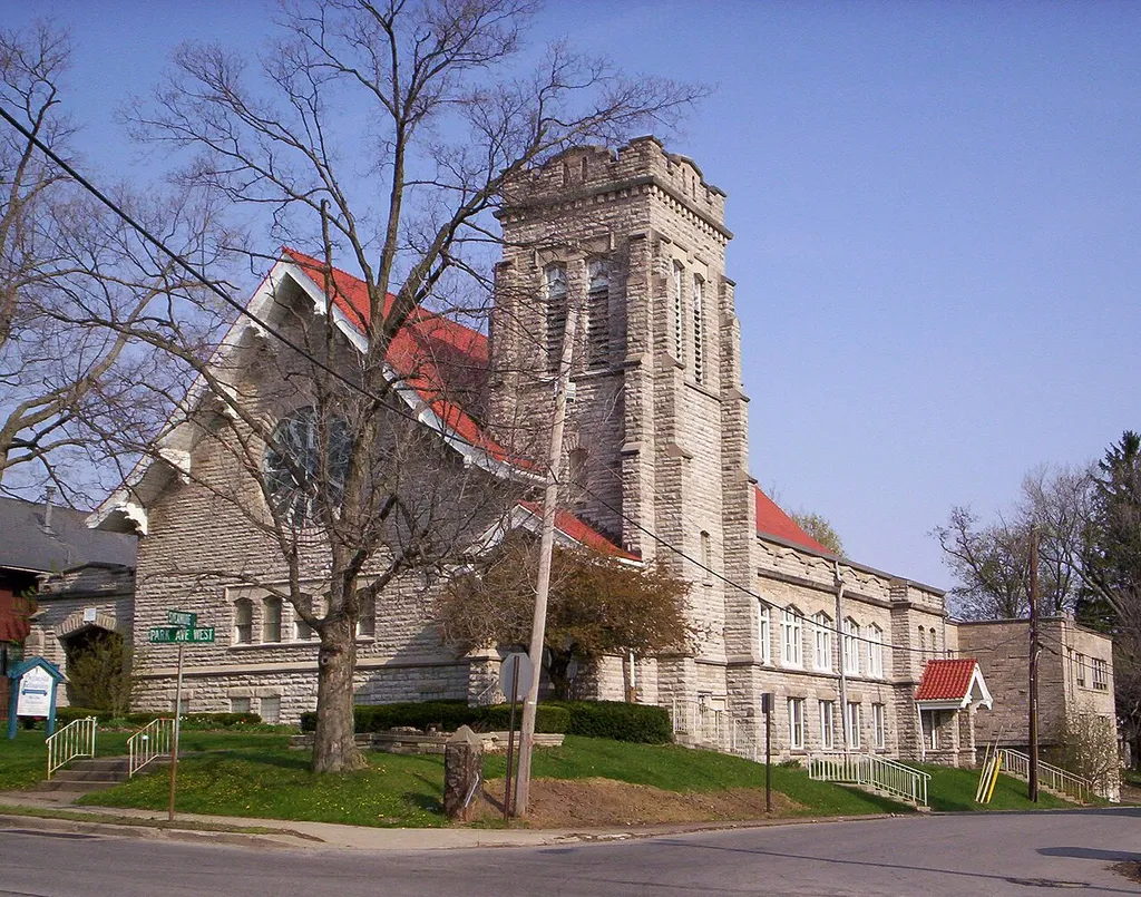 Central United Methodist Church in Mansfield, Ohio, USA.
