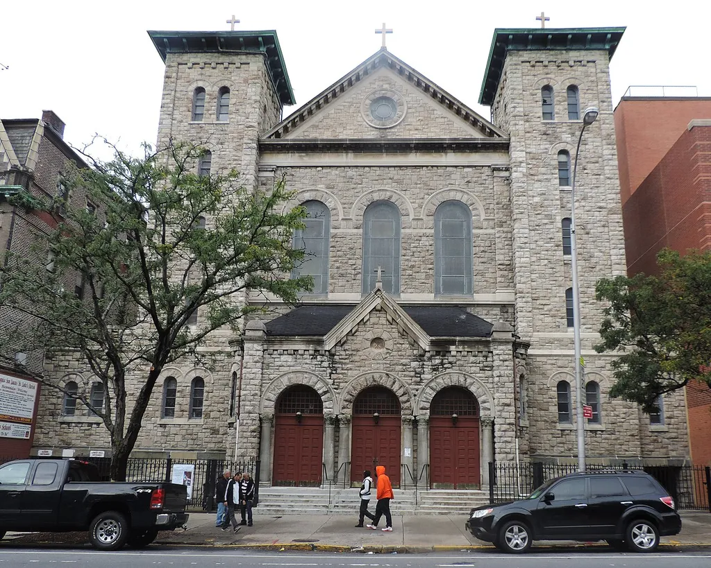 Looking north at St Luke's on a cloudy day.