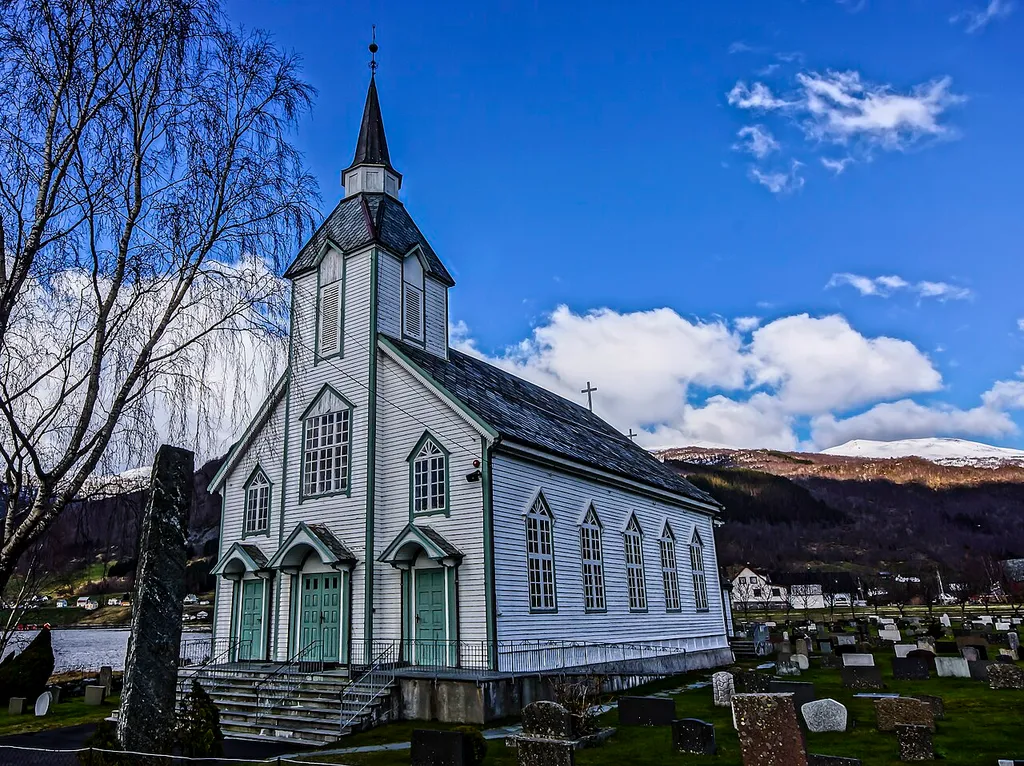 Syvde church from 1837 in Vanylven. Architect unknown.
