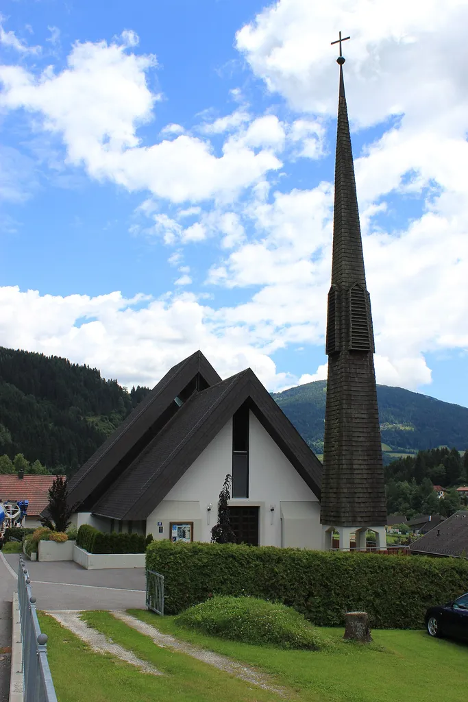 Lutherian church with Bell tower in Afritz