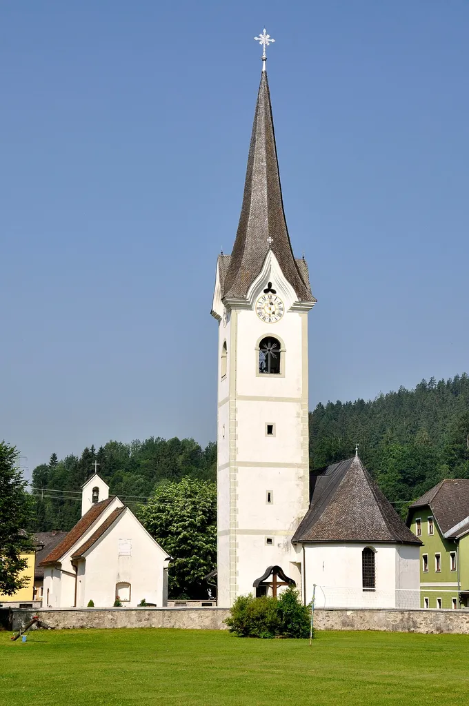 Parish church Saint John the Baptist and subsidiary church Saint Stephen in Zweikirchen #1, municipality Liebenfels, district Sankt Veit an der Glan, Carinthia, Austria