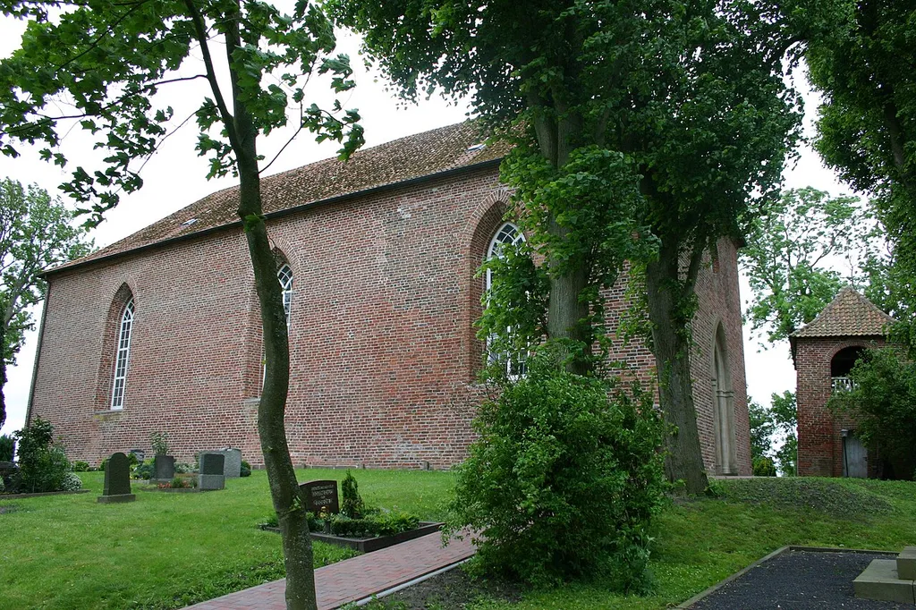 Historic church in Eggelingen, district of Wittmund, East Frisia, Germany