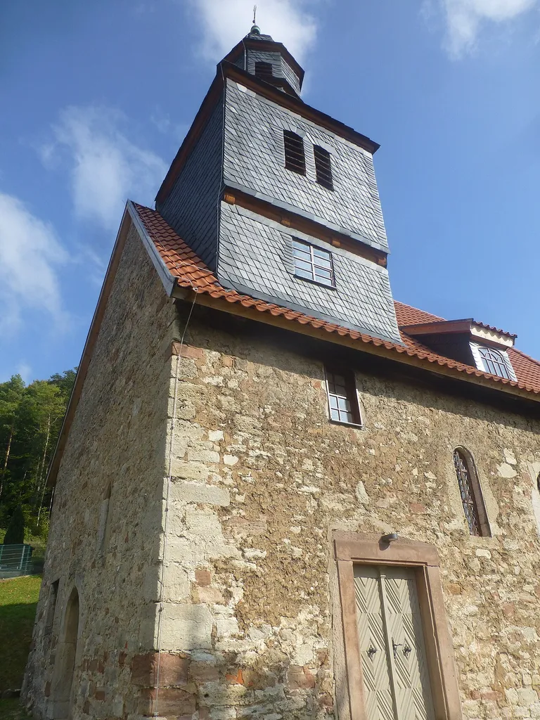 Salzplatz in Bernterode unterhalb des Kirchberges: alte Cyriakus-Kirche