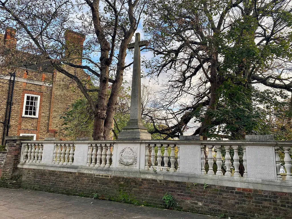 St John-at-Hampstead war memorial, November 2021 .mw-parser-output .messagebox{margin:4px 0;width:auto;border-collapse:collapse;border:2px solid var(--border-color-progressive,#6485d1);background-color:var(--background-color-neutral-subtle,#fbfcff);color:var(--color-base,#202122);box-sizing:border-box;border-inline-start-width:8px}.mw-parser-output .messagebox.mbox-small{font-size:88%;line-height:1.25em}.mw-parser-output .mbox-warning,.mw-parser-output .mbox-speedy{border:2px solid var(--border-color-error,#b22222);background:var(--background-color-error-subtle,#ffdbdb);border-inline-start-width:8px}.mw-parser-output .mbox-serious,.mw-parser-output .mbox-delete,.mw-parser-output .mbox-stop{border:2px solid var(--border-color-error,#b22222);border-inline-start-width:8px}.mw-parser-output .mbox-issue,.mw-parser-output .mbox-content{border:2px solid #f28500;background:var(--background-color-warning-subtle,#ffe);border-inline-start-width:8px}.mw-parser-output .mbox-query,.mw-parser-output .mbox-style{border:2px solid #f4c430;background:var(--background-color-warning-subtle,#ffe);border-inline-start-width:8px}.mw-parser-output .mbox-shit{border:2px solid #960;border-inline-start-width:8px}.mw-parser-output .mbox-license{border:2px solid #88a;border-inline-start-width:initial}.mw-parser-output .mbox-legal{border:2px solid var(--border-color-notice,#666);background:var(--background-color-base,#fff);border-inline-start-width:8px}.mw-parser-output .mbox-honor{border:2px solid #ca3;background:var(--background-color-warning-subtle,#fcf4db);border-inline-start-width:8px}.mw-parser-output .mbox-growth{border:2px solid #8d4;background:var(--background-color-success-subtle,#d5fdf4);border-inline-start-width:8px}.mw-parser-output .mbox-move{border:2px solid #93c;border-inline-start-width:8px}.mw-parser-output .mbox-protection,.mw-parser-output .mbox-message{border:2px solid var(--border-color-base,#aaa);border-inline-start-width:8px}.mw-parser-output .messagebox .mbox-text{border:n