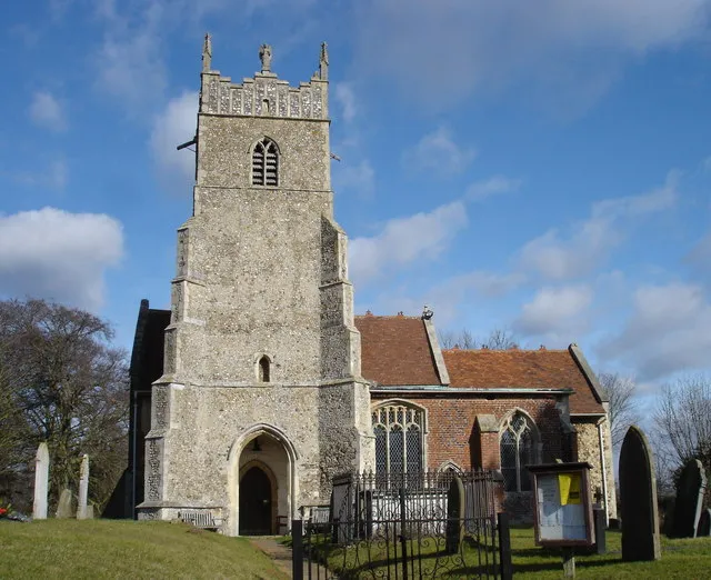 Church of St Mary in Newbourne, Suffolk, England. A Grade I listed medieval church.