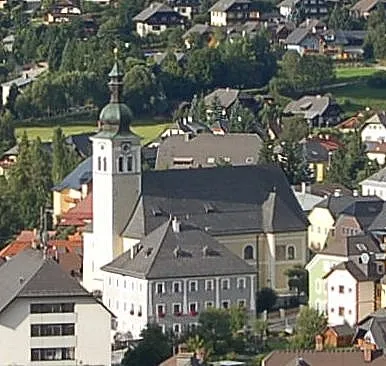 View of Tamsweg in Lungau district, Salzburg state, Austria, seen from Saint Leonhard church