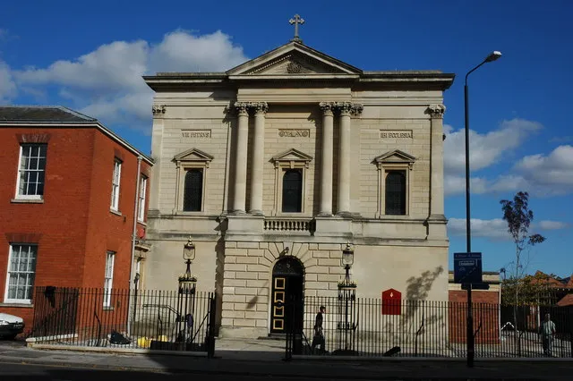 St George's Roman Catholic Church, Sansome Place, Worcester, England, seen from the west