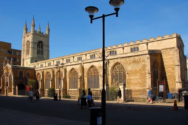 St John the Baptist parish church. In Church Street (just to the west of Cathedral Square) looking north.