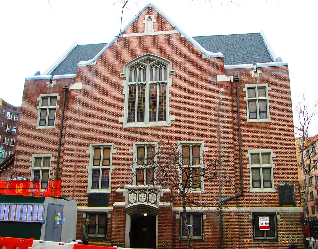The Fort Washington Collegiate Church at 470 Fort Washington Avenue on West 181st Street between Fort Washington Aveenue and Magaw Place in the Washington Heights neighborhood of Manhattan, New York City was built in 1908-09 and was designed in Nelson &amp; Van Wagenen in the Country Gothic style. It began as an outreach project of the West End Collegiate Church and gained full standing in 1916 as one of the four collegiate churches in Manhattan. It later merged with the Hamilton Grange Reformed Church, and took in members of the Harlem Reformed Dutch Church. (Sources: From Abyssinian to Zion (2004) and Encyclopedia of NYC (2nd ed.)) This image shows the 181st Street facade.