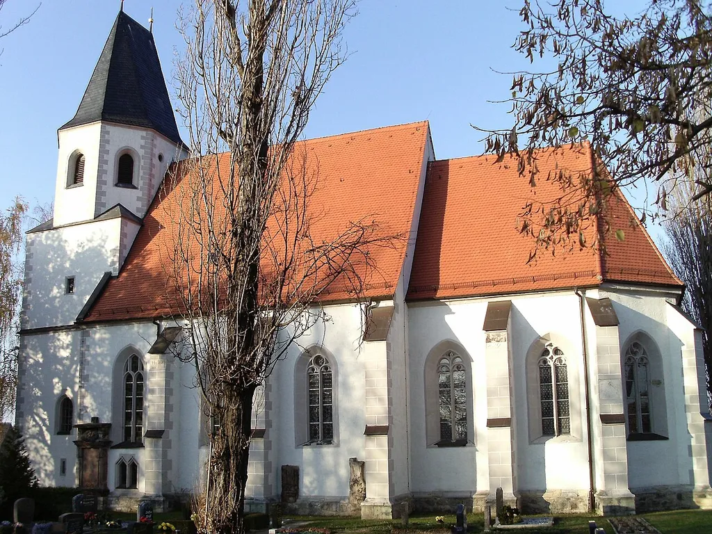 Late Gothic collegiate church in Dölzig (Schkeuditz, Nordsachsen district, Saxony), south side