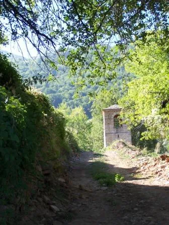 Greece Aug 24, 2006. Taken by Mr. Dedes. The bell tower of Old Drosopigi, the only thing in the old village that is really still standing.