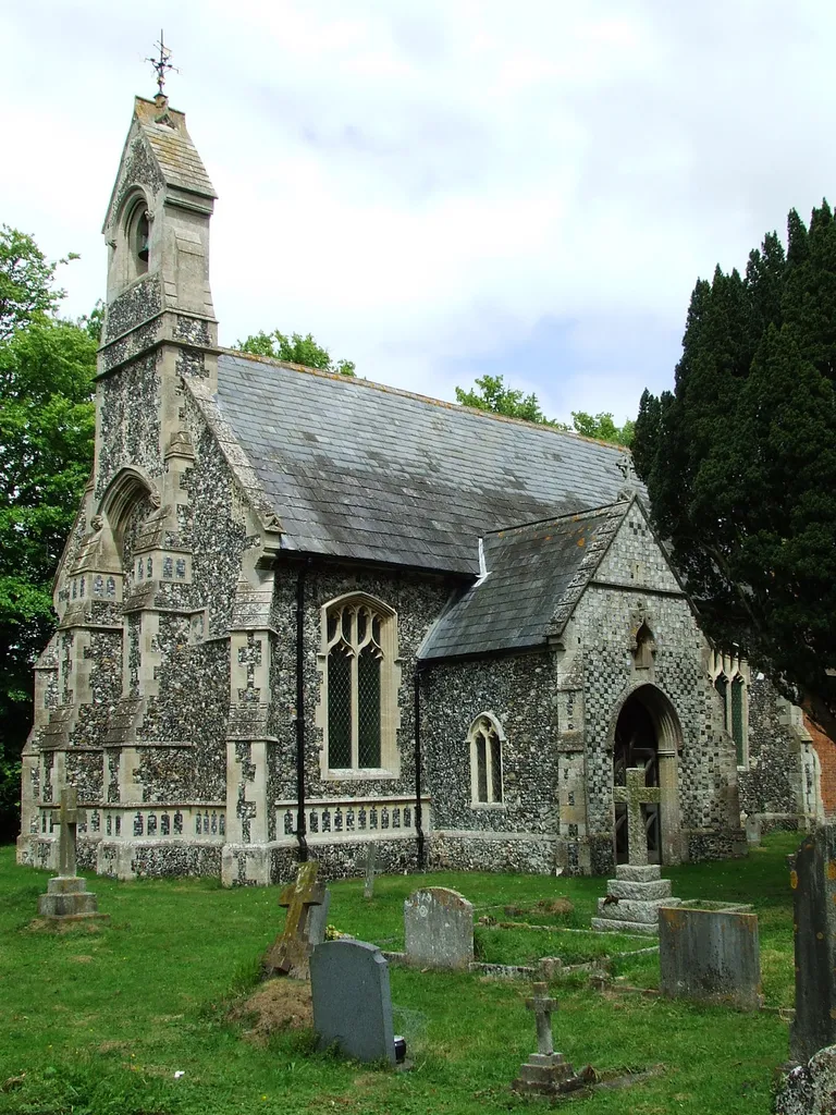 St Margaret's parish church, Southolt, Suffolk, seen from the southwest