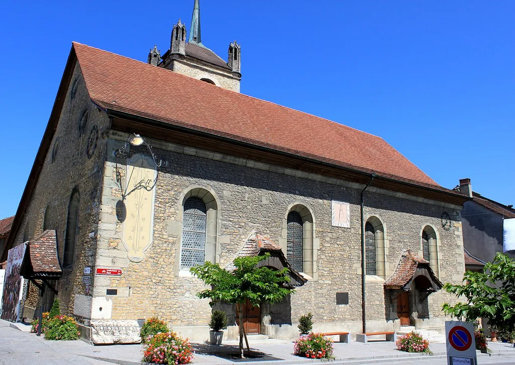 Suisse, canton de Vaud, Avenches, Eglise réformée Sainte-Madeleine. Erigée fin 11e, agrandie aux 15 et 16e siècles et transformée au 18e siècle.