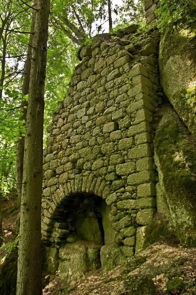 Die ehemalige Höhenburg wurde 1297 erstmals urkundlich erwähnt. Von der heute im Wald liegenden Anlage sind nur mehr Mauerreste erhalten, insbesondere die hoch aufragende Nordmauer des Bergfrieds.