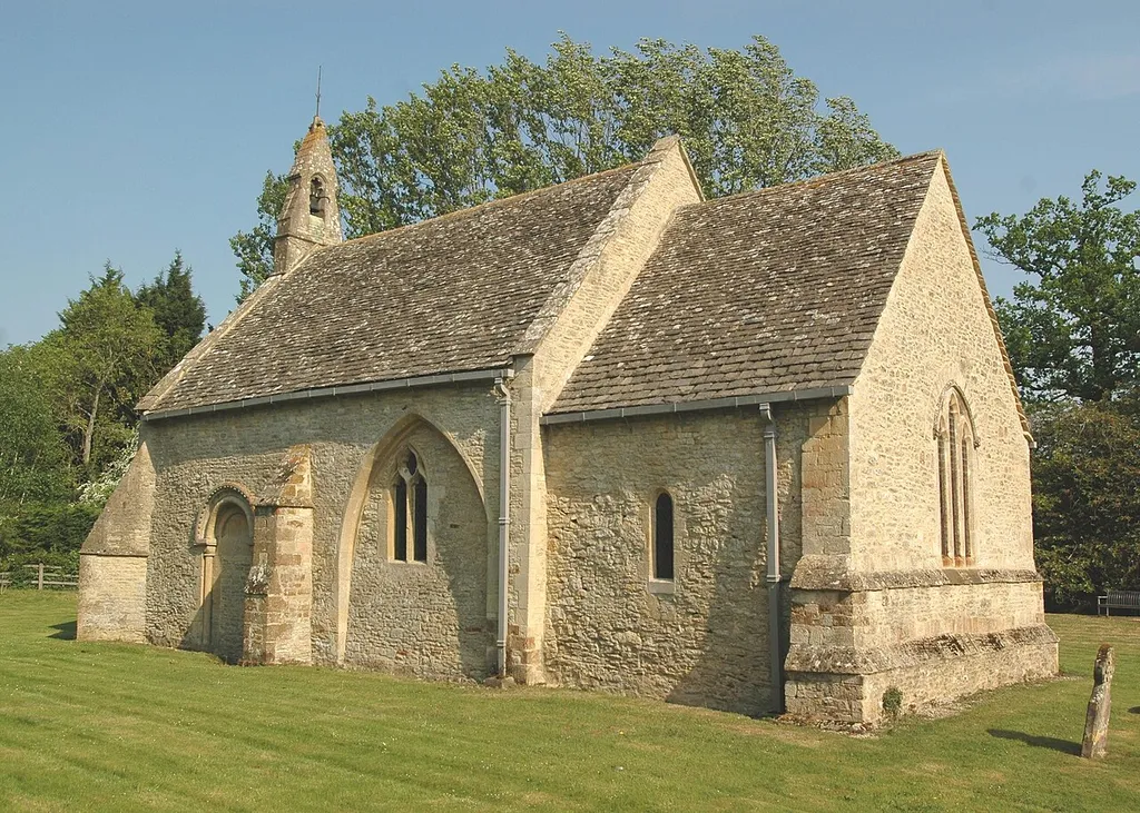 Exterior view of St Peter's parish church, Wilcote, Oxfordshire from the southeast.