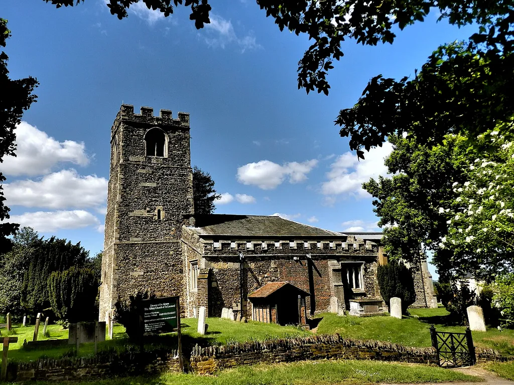 St Leonard's parish church, Old Warden, Bedfordshire, seen from the south