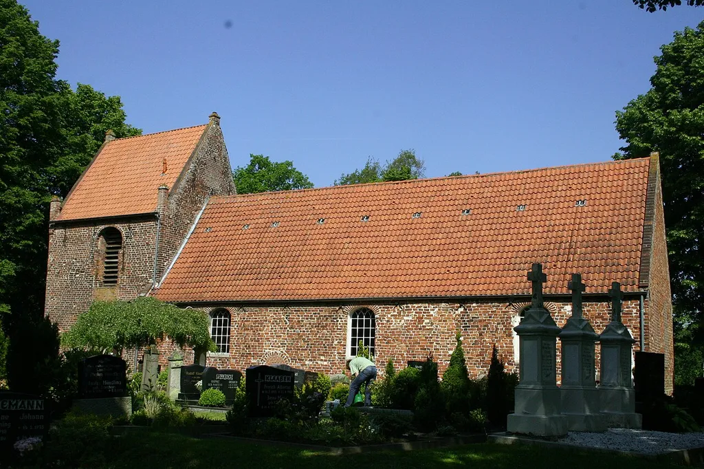 Historic church in Großwolde, district of Leer, East Frisia, Germany