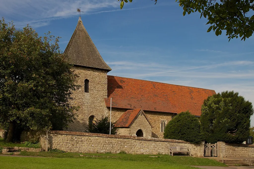 St Dunstan's parish church, West Peckham, Kent, seen from the south