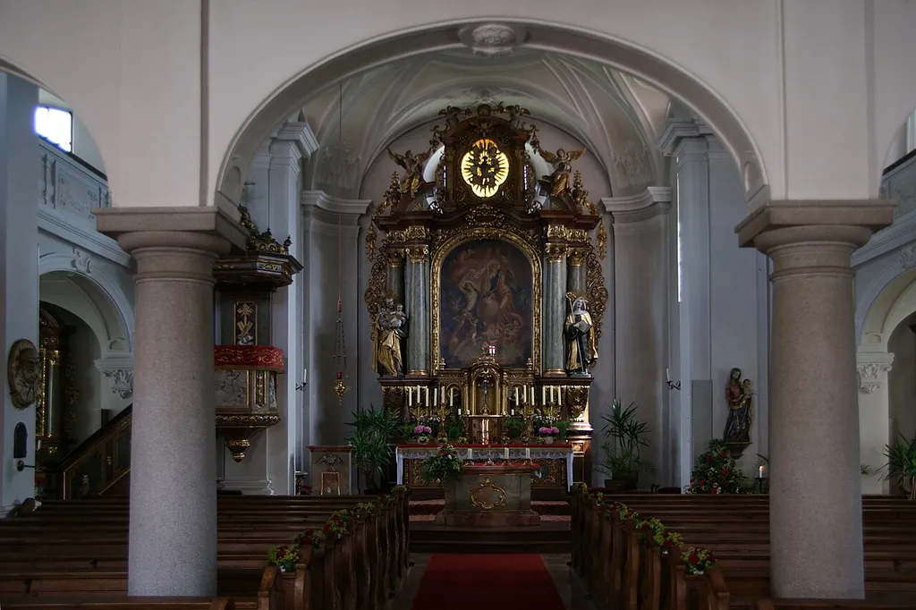 Neo-baroque church of castle Neuhaus am Inn