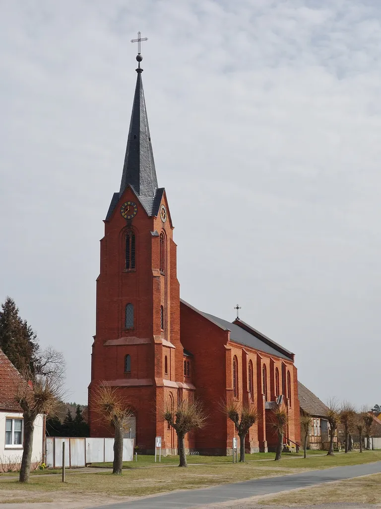 South-western view of church in Gadow, Wittstock municipality, Ostprignitz-Ruppin district, Brandenburg state, Germany