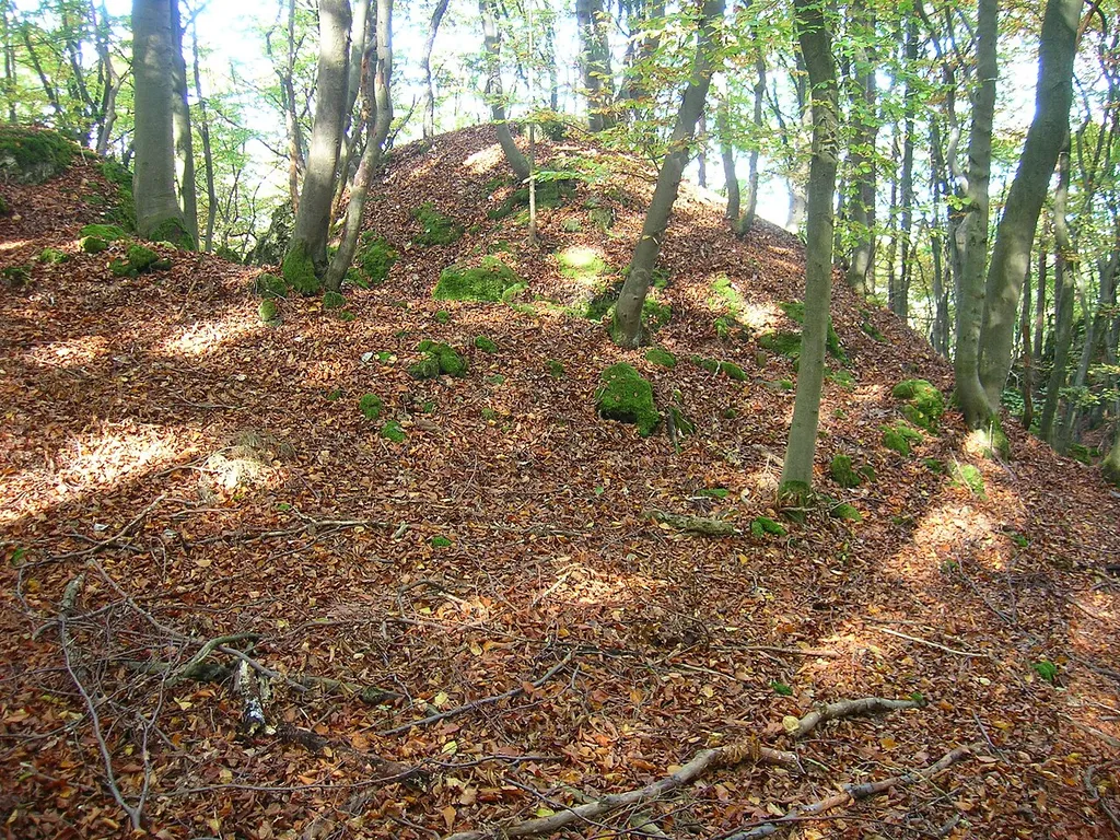 Burgstall auf der Hasenleite - Ansicht des Burgfelsens, Blick von Süden