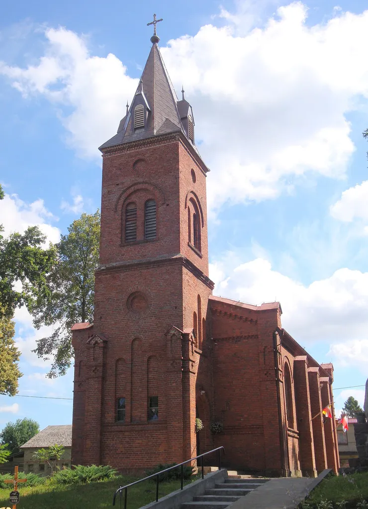 Białogarda-village in Gmina Wicko, Poland. Church of St. John Baptist