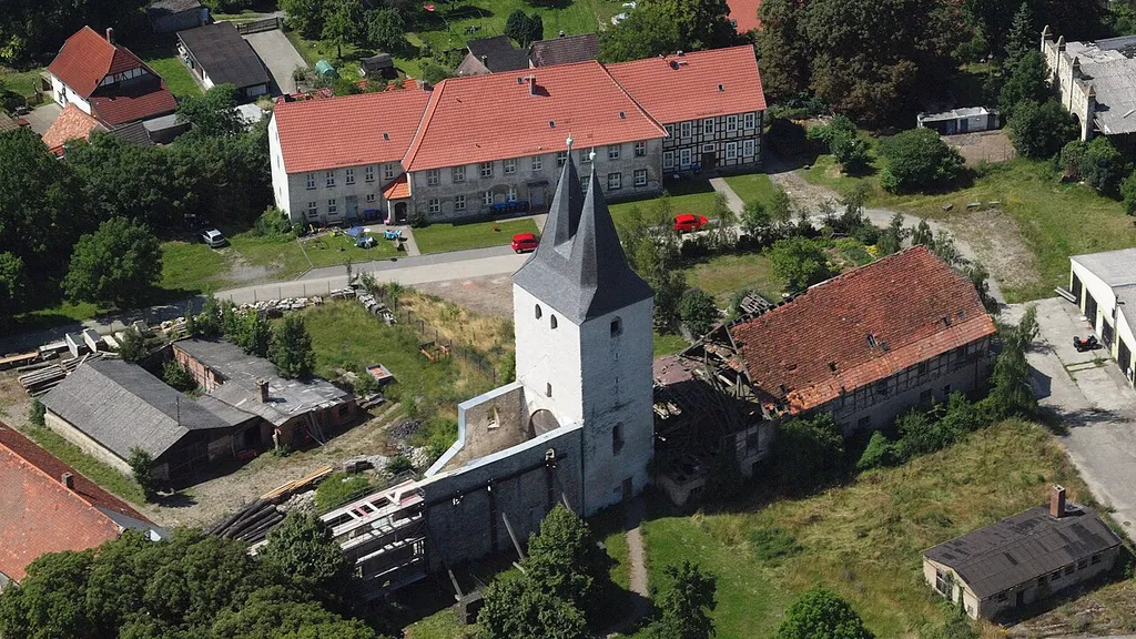 Lüttgenrode, Kloster Stötterlingenburg, Luftaufnahme 2014