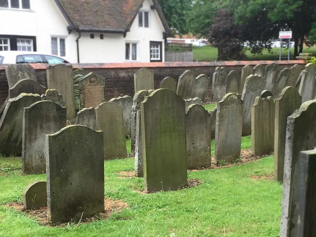Grave of George Edward Doney, Gambian servant at Cassiobury House, buried in St Mary's churchyard, Watford, Hertfordshire