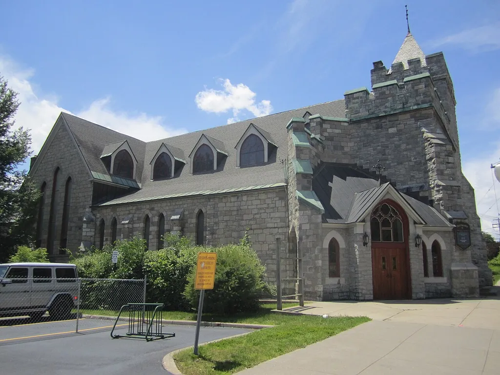 Bethesda Episcopal Church, Saratoga Springs New York. Original design by Richard Upjohn, 1841. Additions by A. Page Brown 1887.