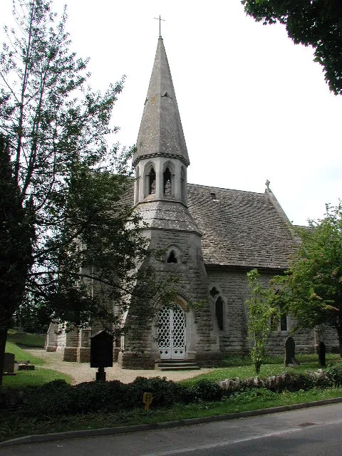 St John the Baptist's parish church, Edge, Gloucestershire, seen from the southeast