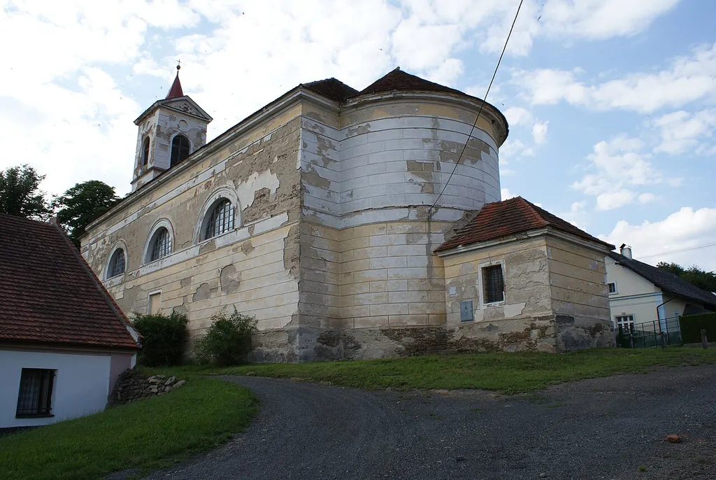 Němčice (Předslav), a village in Klatovy District, Czech Rep., the church of the Assumption of St Mary.