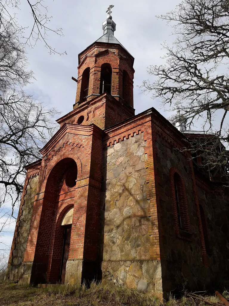 Abandoned Līdere Orthodox Church in Arona parish, Latvia