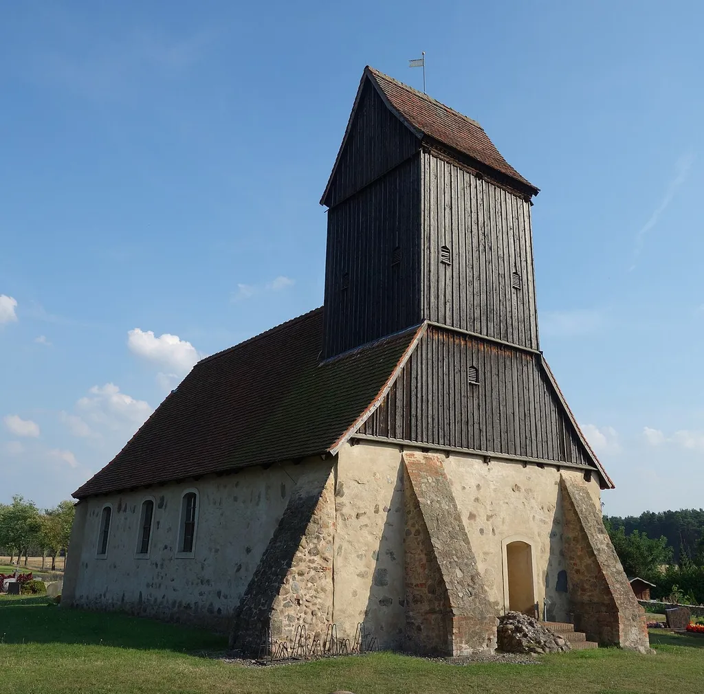 North-western view of church in Kanin , Beelitz municipality, Potsdam-Mittelmark district, Brandenburg state, Germany
