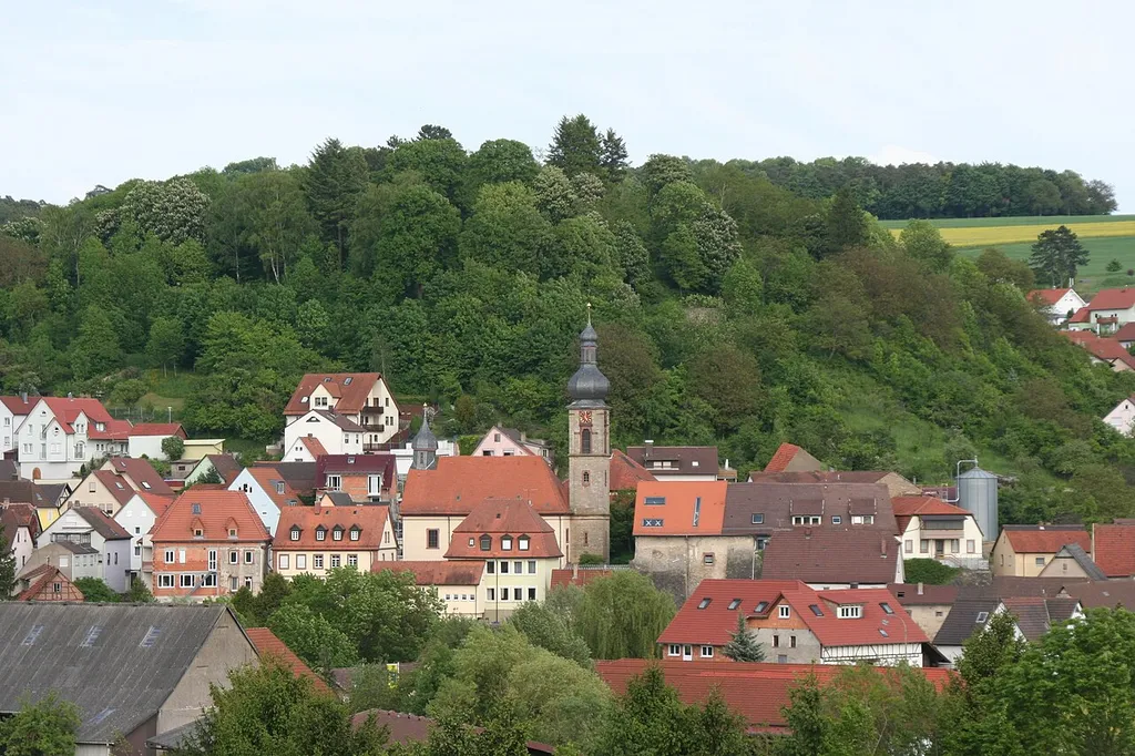 The Schlossberg (castle hill) in Boxberg from the Northwest