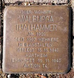Stolperstein dedicated to Walburga Thalhammer