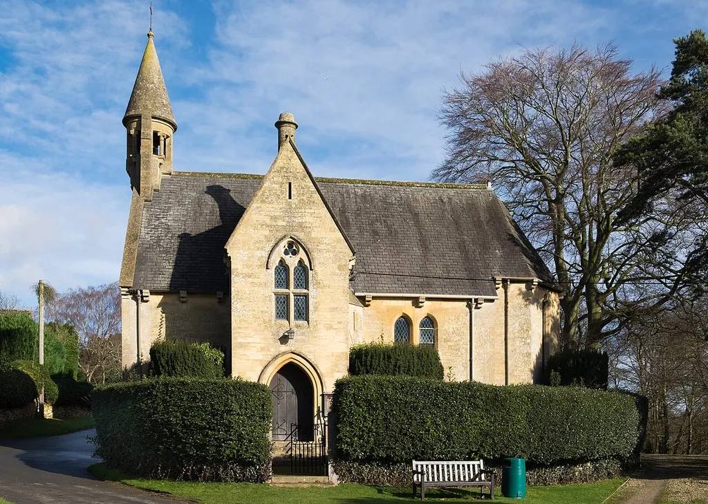 The church of St Michael and All Angels in Broad Campden, Gloucestershire. Built 1867-8, this church is a Grade II Listed Building in England.