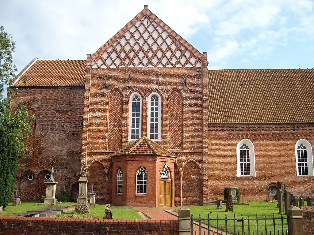 Historic church in Bunde, district of Leer, East Frisia, Germany