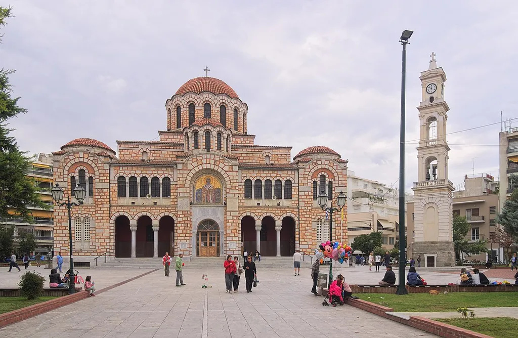 The church of Saint Nicholas in Volos and its bell tower.