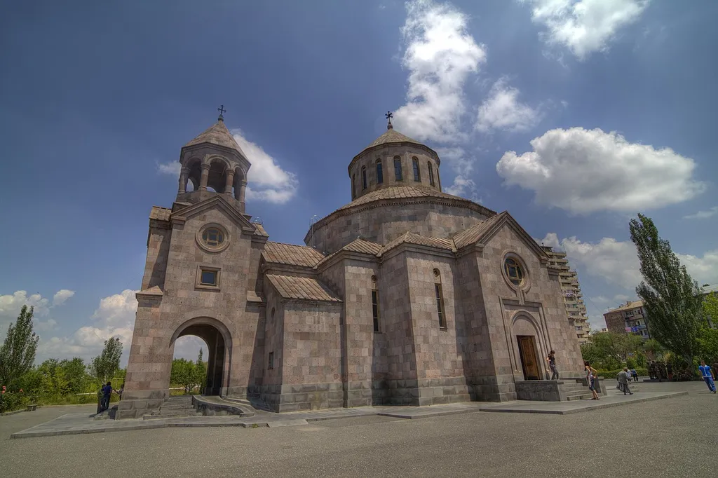 The circular Armenian church Saint Sarkis in the Nor Nork district of Yerevan.