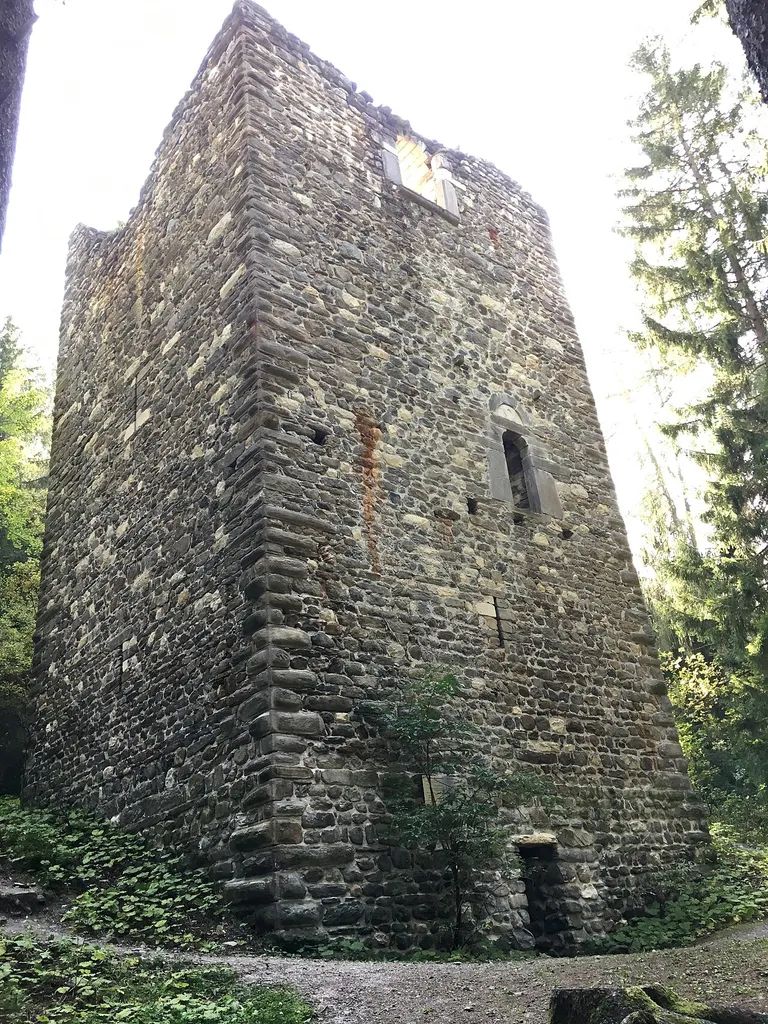 Bild der Burgruine Reifenegg in der Gemeinde Ratschings in Südtirol. Im Bild zu sehen der ehemalige Wohnturm.