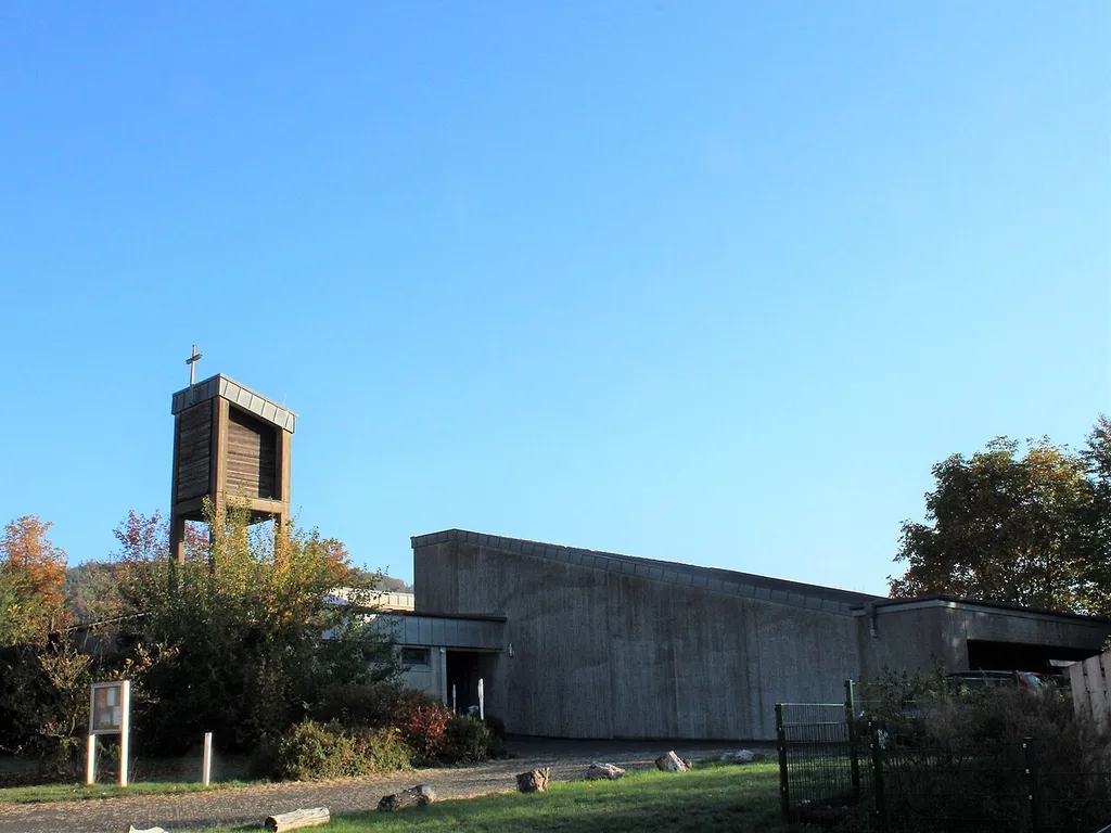 Neue evangelische Kirche Niederweimar, Landkreis Marburg-Biedenkopf, Hessen, Deutschland