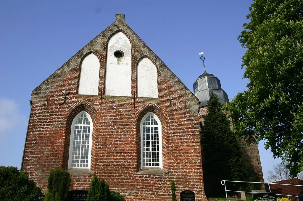 Historic church in Riepe, district of Aurich, East Frisia, Germany
