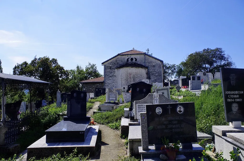 View of the St. Nicholas Church in the village Brajčino