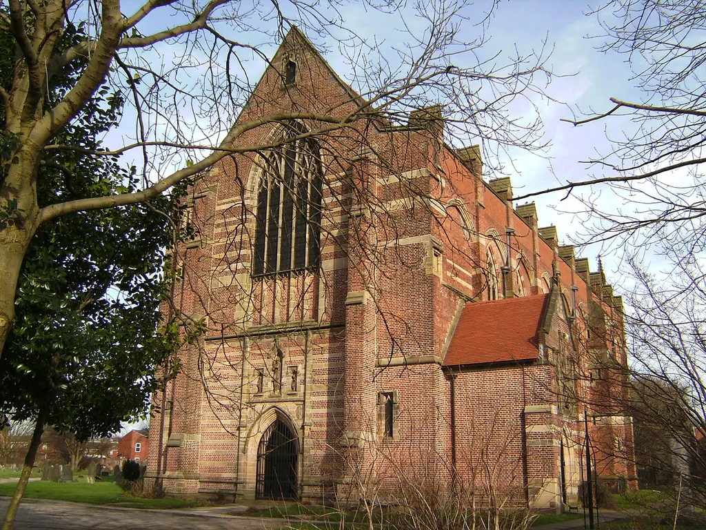 St Augustine's parish church, Bolton Road, Pendlebury, Greater Manchester, seen from the southwest